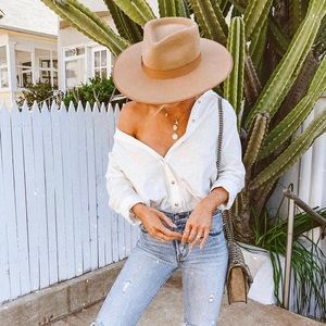 Teak Rancher Brown Fedora Bow Lack of Color Hat